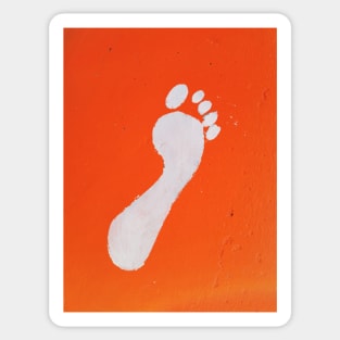 WHITE FOOTPRINT UP THE WALL Sticker